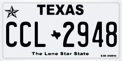 TX license plate CCL2948
