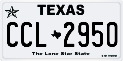 TX license plate CCL2950