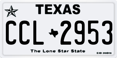 TX license plate CCL2953