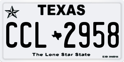 TX license plate CCL2958