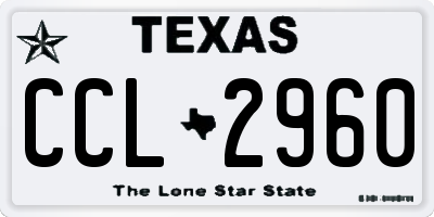 TX license plate CCL2960
