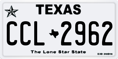 TX license plate CCL2962
