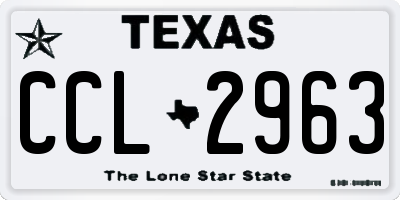 TX license plate CCL2963