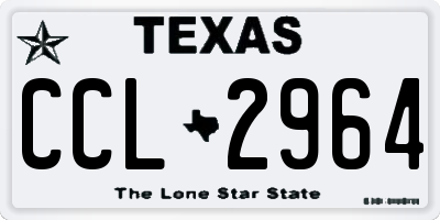 TX license plate CCL2964