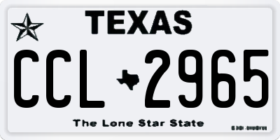TX license plate CCL2965