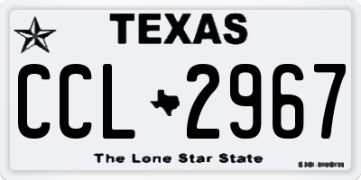 TX license plate CCL2967