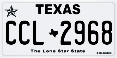 TX license plate CCL2968