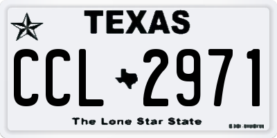TX license plate CCL2971