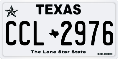 TX license plate CCL2976