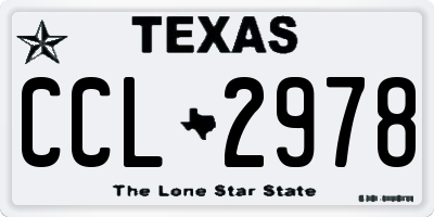 TX license plate CCL2978