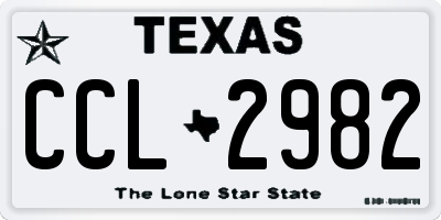 TX license plate CCL2982