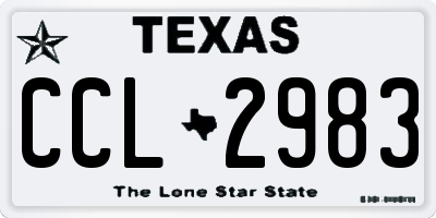 TX license plate CCL2983