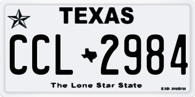 TX license plate CCL2984