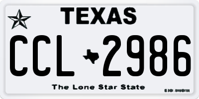 TX license plate CCL2986