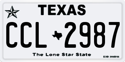 TX license plate CCL2987