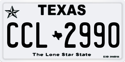 TX license plate CCL2990