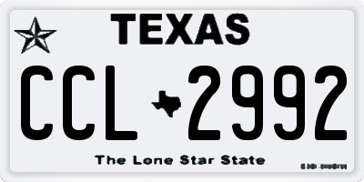 TX license plate CCL2992