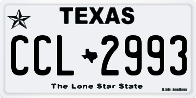 TX license plate CCL2993