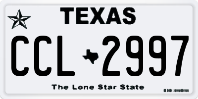 TX license plate CCL2997