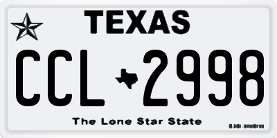 TX license plate CCL2998