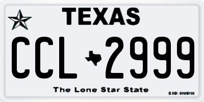 TX license plate CCL2999