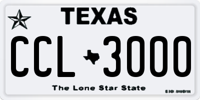 TX license plate CCL3000