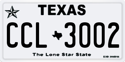 TX license plate CCL3002