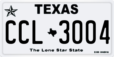 TX license plate CCL3004