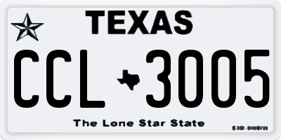 TX license plate CCL3005