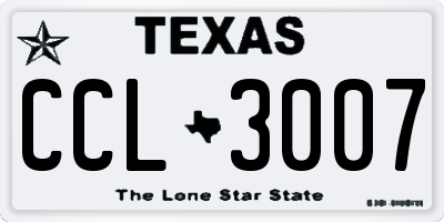 TX license plate CCL3007