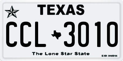 TX license plate CCL3010