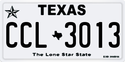 TX license plate CCL3013