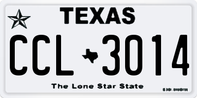 TX license plate CCL3014