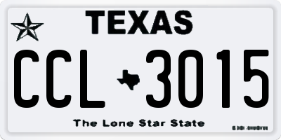 TX license plate CCL3015
