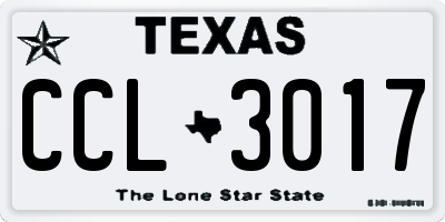 TX license plate CCL3017
