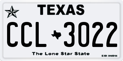TX license plate CCL3022