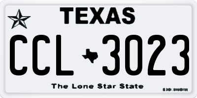 TX license plate CCL3023