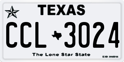 TX license plate CCL3024