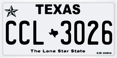 TX license plate CCL3026