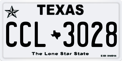 TX license plate CCL3028