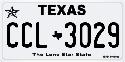 TX license plate CCL3029