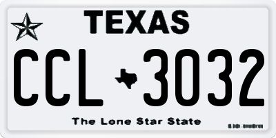 TX license plate CCL3032