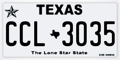 TX license plate CCL3035