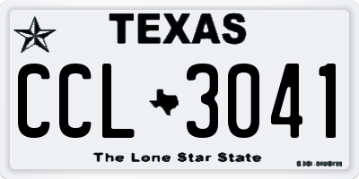 TX license plate CCL3041