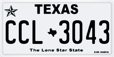 TX license plate CCL3043