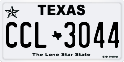 TX license plate CCL3044