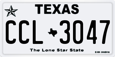 TX license plate CCL3047