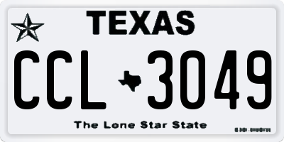 TX license plate CCL3049