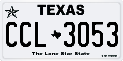 TX license plate CCL3053