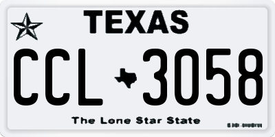 TX license plate CCL3058